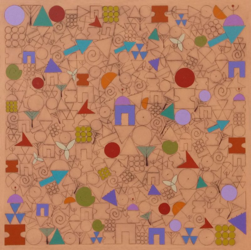 DESTELLOS DEL PORVENIR. 2018. Acrílico/ Lienzo 125 x 125 cm.