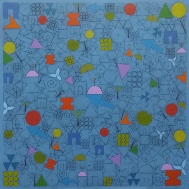 DESTELLOS DEL PORVENIR. 2018. Acrílico/ Lienzo 125 x 125 cm.