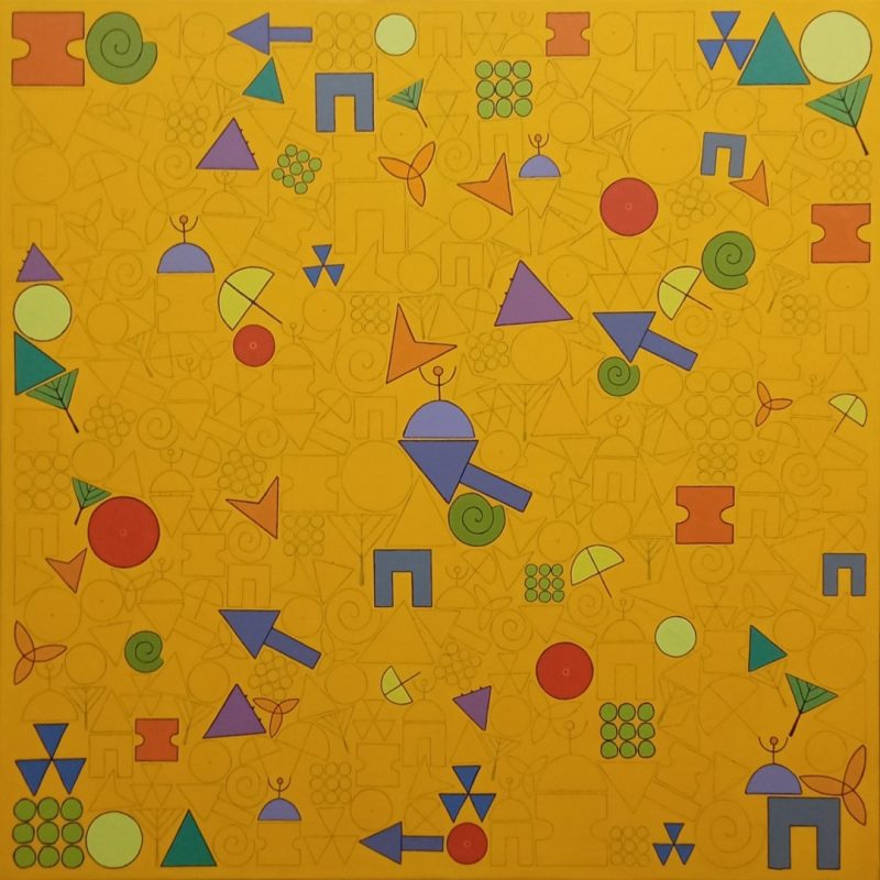 DESTELLOS DEL PORVENIR. 2021. Acrílico/ Lienzo 125 x 125 cm.