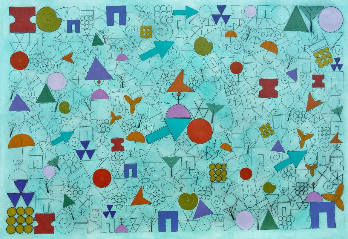 DESTELLOS DEL PORVENIR. 2017. Técnica Mixta sobre papel 113 x 76 cm.