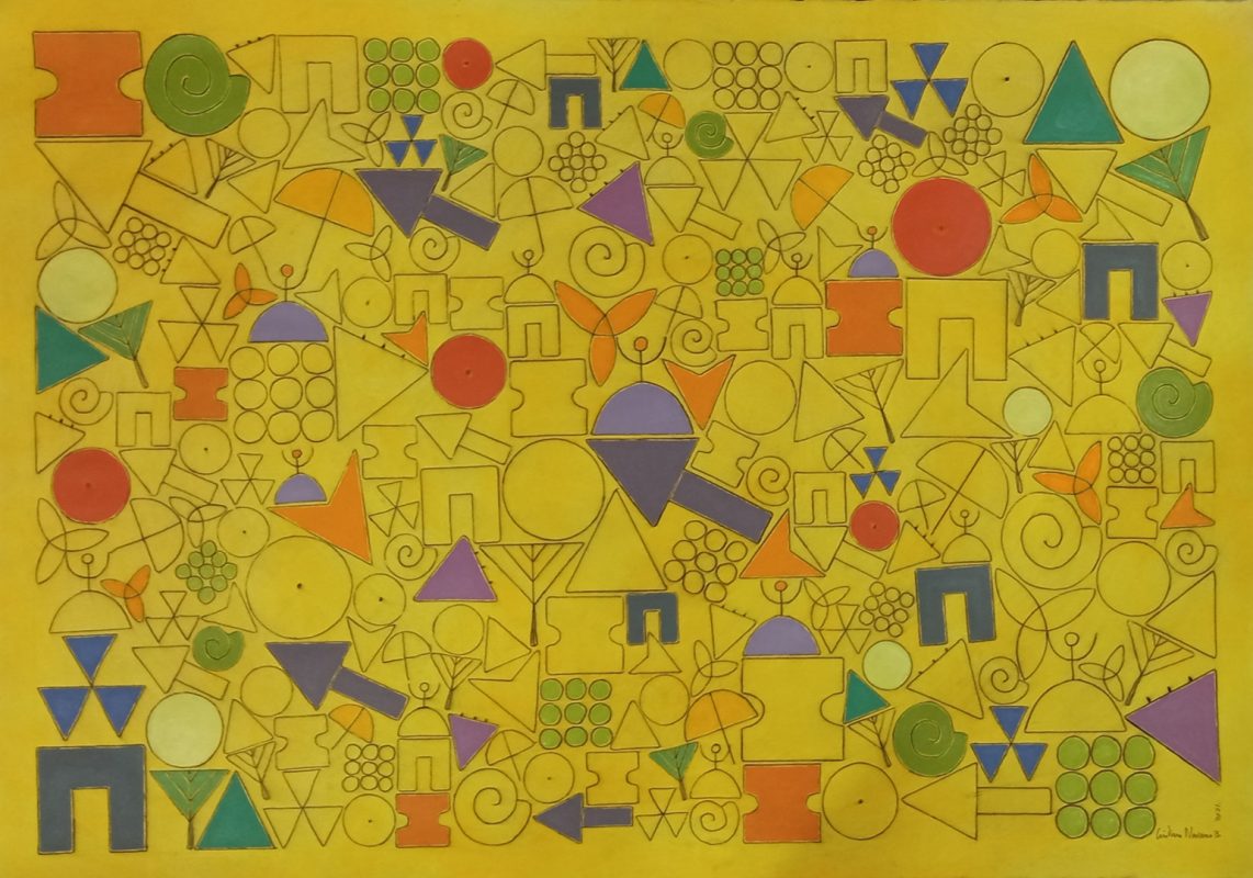 DESTELLOS DEL PORVENIR. 2013. Técnica Mixta sobre papel 100 x 71 cm.