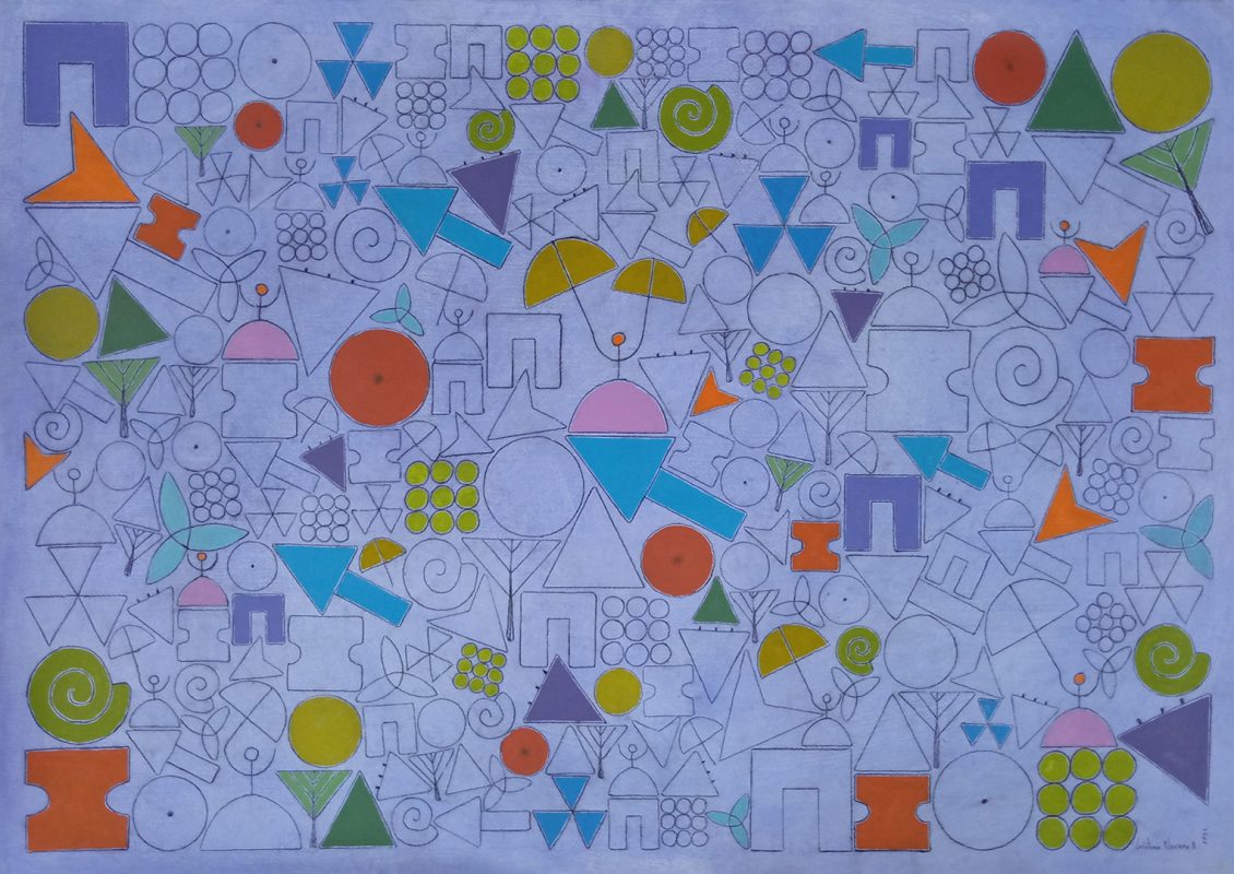 DESTELLOS DEL PORVENIR. 2013. Técnica Mixta sobre papel 100 x 71 cm.